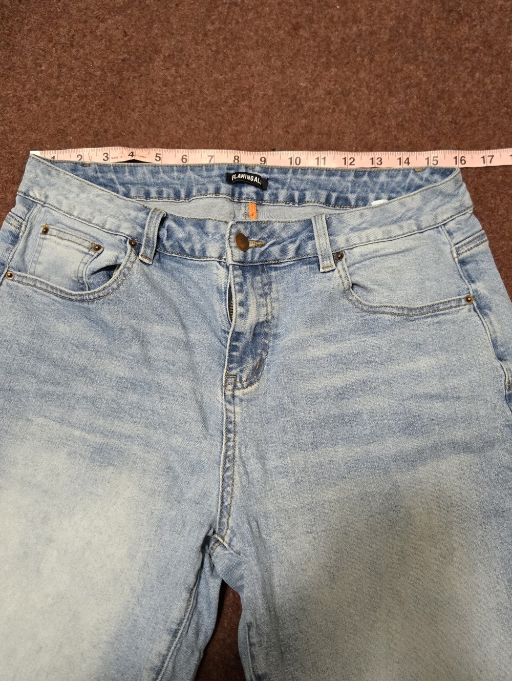 Flamingals Size XL Embroidered Denim Long Short - Picture 8 of 11